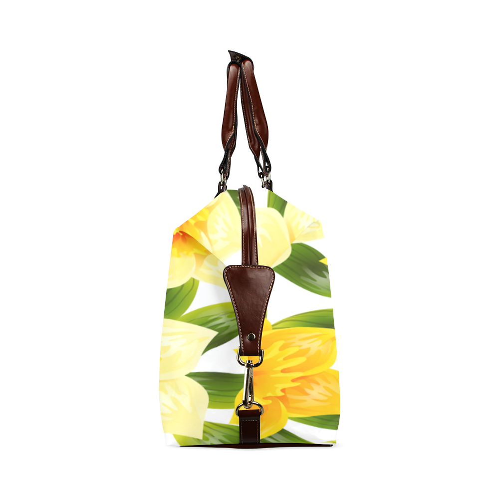 Yellow Narcissus Flower Travel Bag Classic Travel Bag (Model 1643) Remake