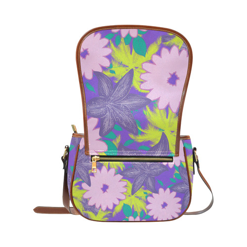 Tropical Violet Saddle Bag/Small (Model 1649) Full Customization