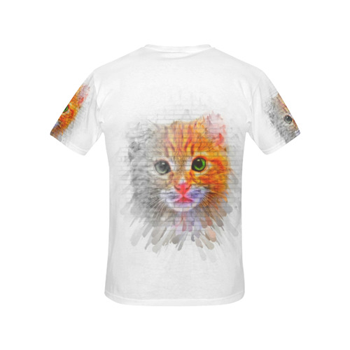 Sweet Cat by Popart Lover All Over Print T-Shirt for Women (USA Size) (Model T40)