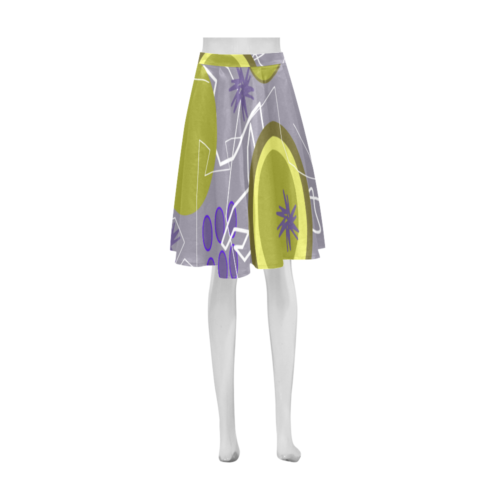 Abstract 8 purple Athena Women's Short Skirt (Model D15)