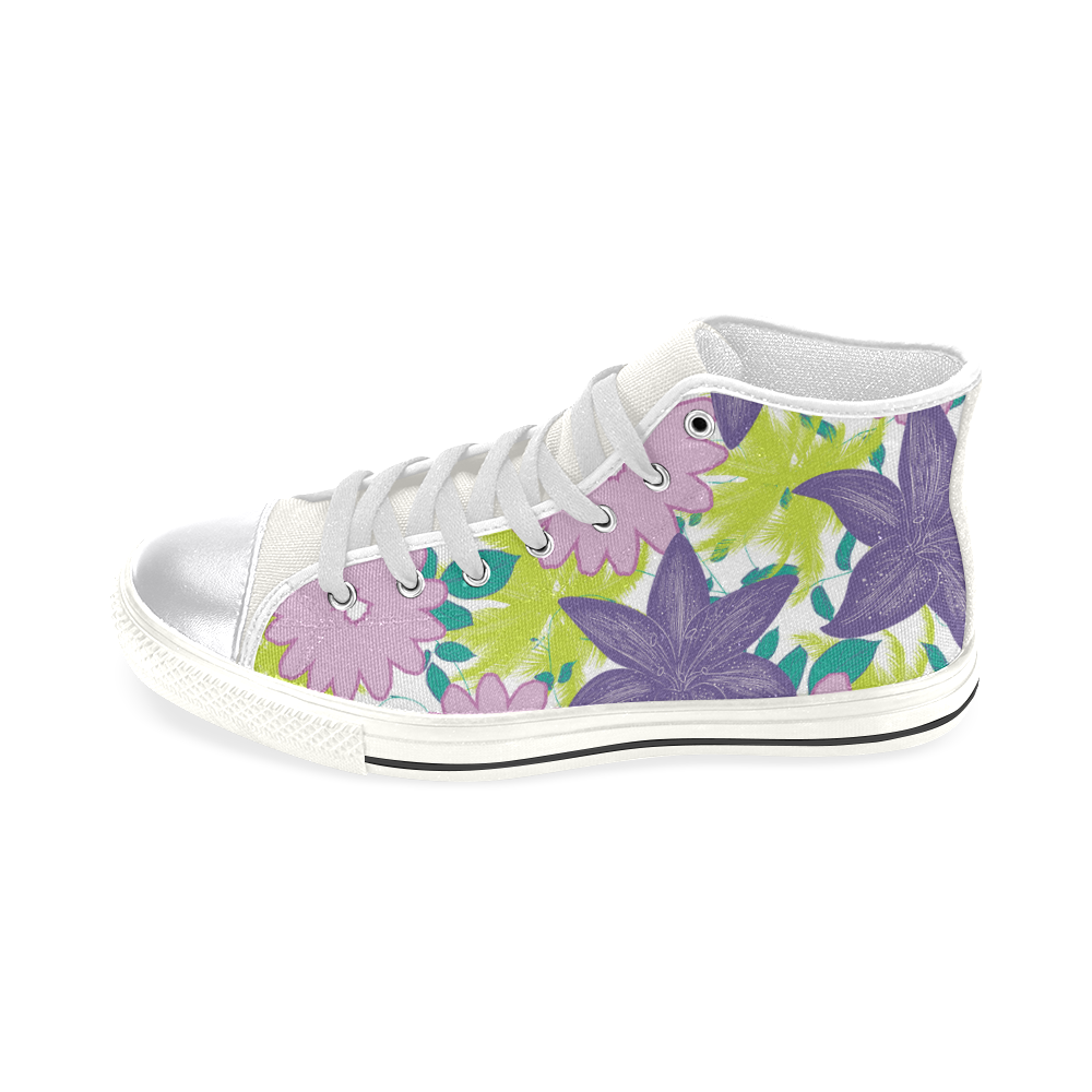 Tropical Violet Women's Classic High Top Canvas Shoes (Model 017)