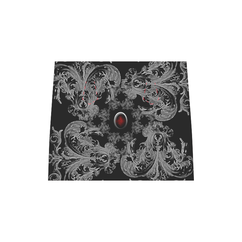 Red Jeweled Gray Damask Goth Print Boston Handbag (Model 1621)