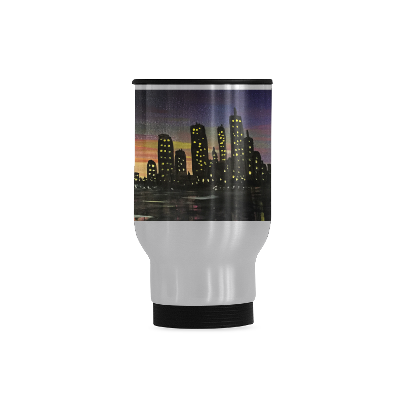 City Lights Travel Mug (Silver) (14 Oz)