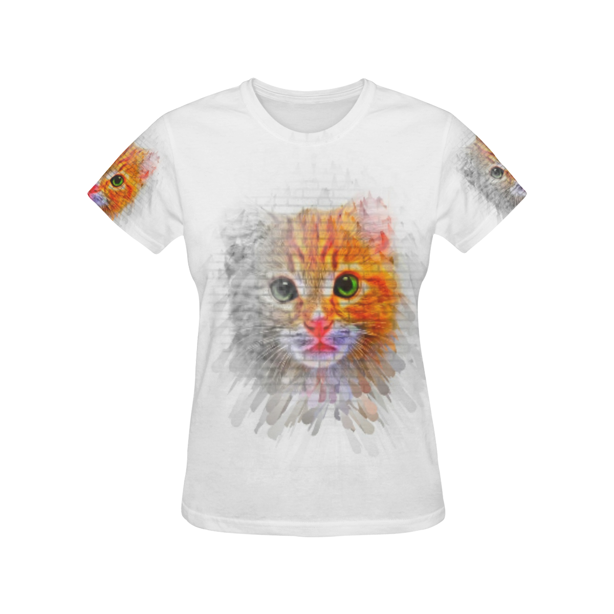 Sweet Cat by Popart Lover All Over Print T-Shirt for Women (USA Size) (Model T40)