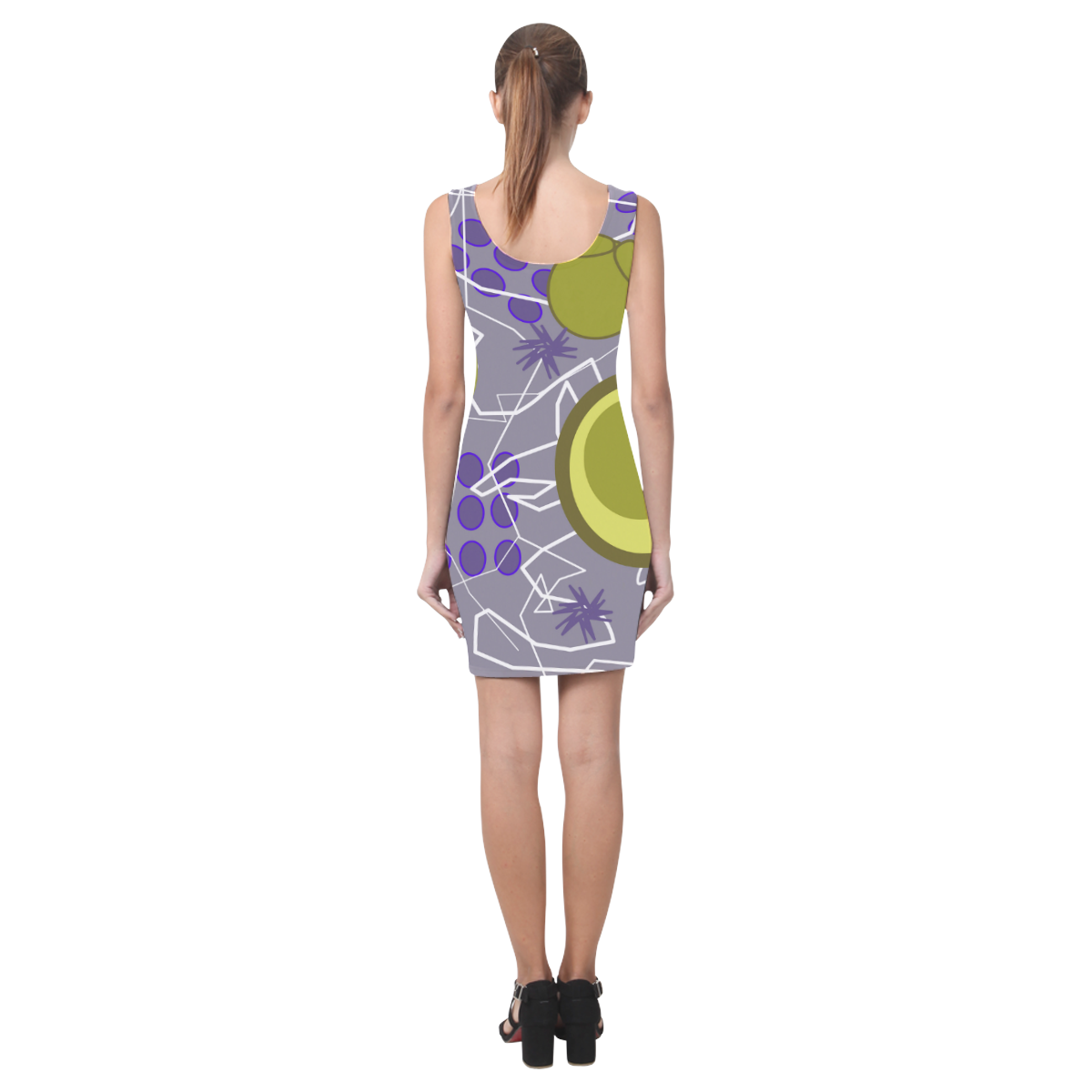 Abstract 8 purple Medea Vest Dress (Model D06)