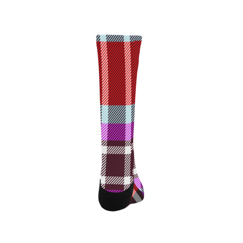 Red-Purple-Black Plaid Socks Trouser Socks