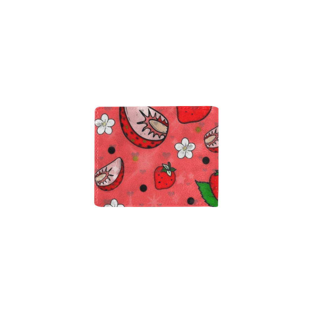 Strawberry Popart by Nico Bielow Mini Bifold Wallet (Model 1674)