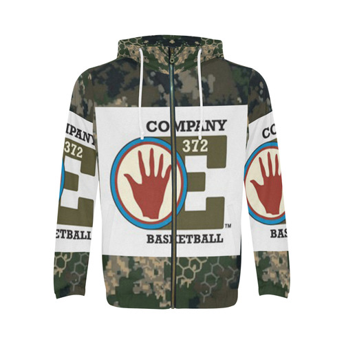 Company E, 372nd Colored Infantry Shoot Around Jacket All Over Print Full Zip Hoodie for Men (Model H14)