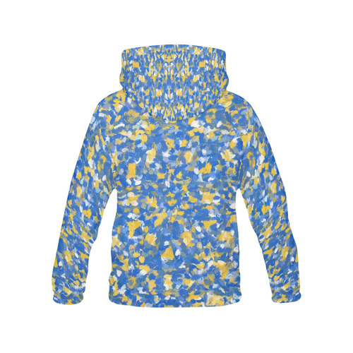Blue, Yellow and White Paint Splashes All Over Print Hoodie for Men (USA Size) (Model H13)