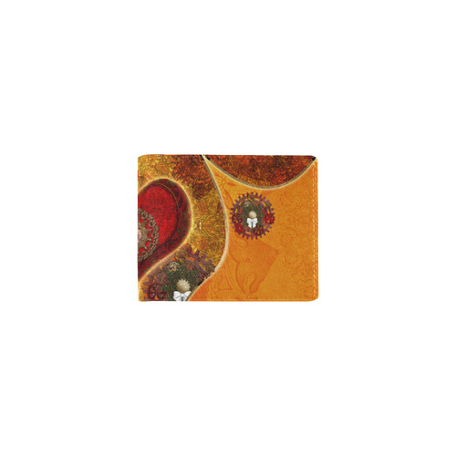 Steampunk decorative heart Mini Bifold Wallet (Model 1674)