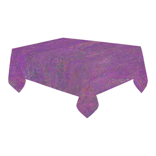 Purple Abstract Cotton Linen Tablecloth 60" x 90"