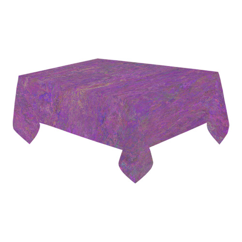 Purple Abstract Cotton Linen Tablecloth 60" x 90"