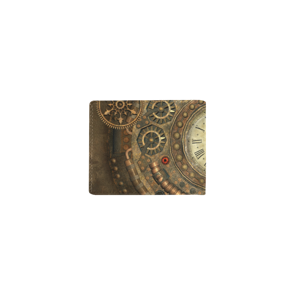 Steampunk, awesome clockwork Mini Bifold Wallet (Model 1674)