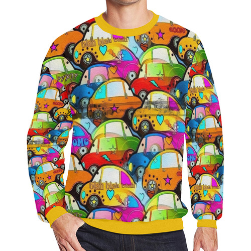 Cars Popart by Nico Bielow Men's Oversized Fleece Crew Sweatshirt (Model H18)