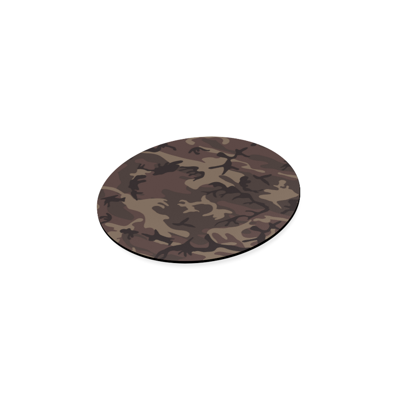 Camo Red Brown Round Coaster