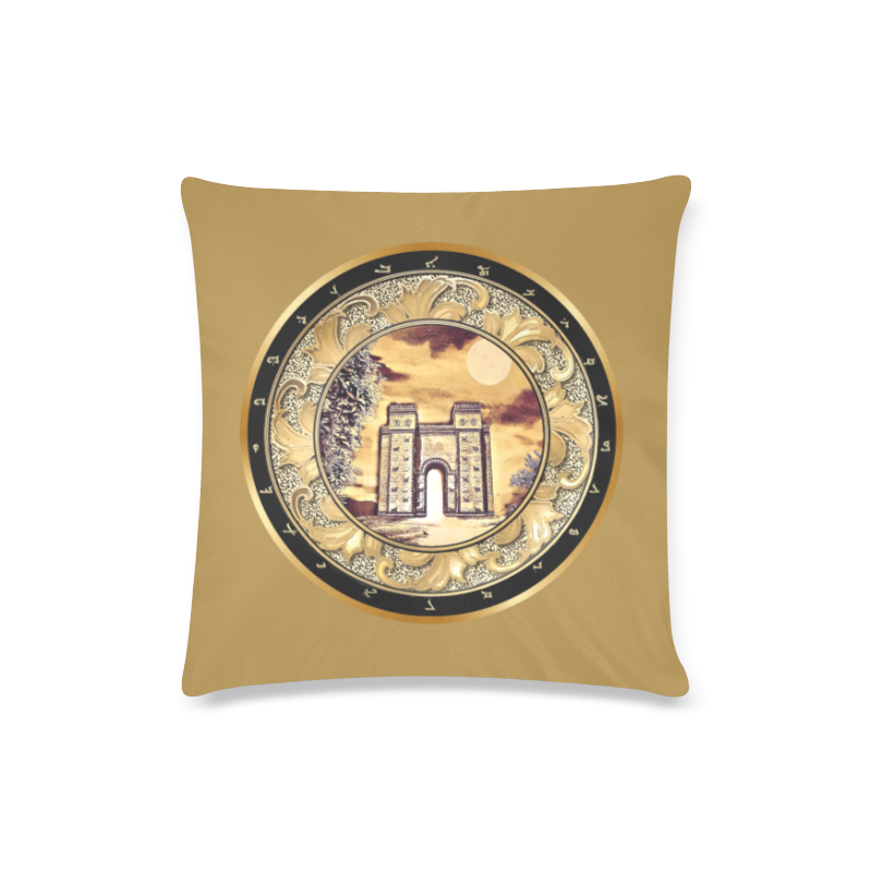 Ishtar Gate Square Pillow Custom Zippered Pillow Case 16"x16"(Twin Sides)