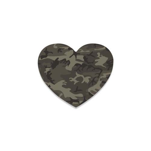 Camo Grey Heart Coaster