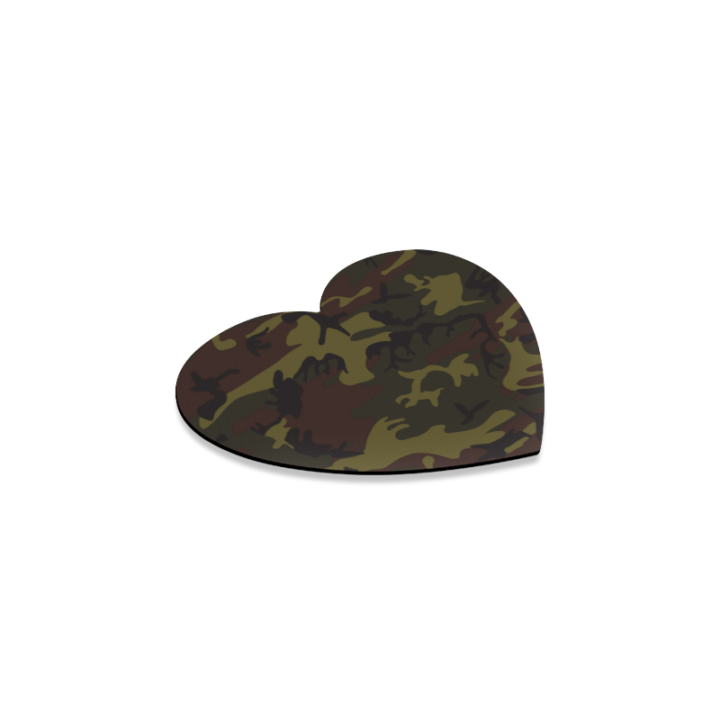 Camo Green Brown Heart Coaster