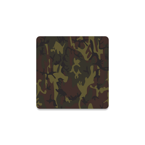 Camo Green Brown Square Coaster