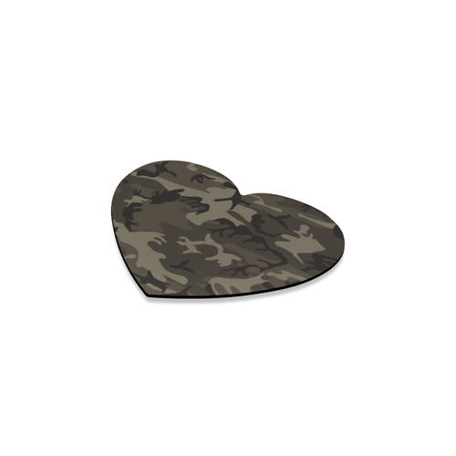 Camo Grey Heart Coaster