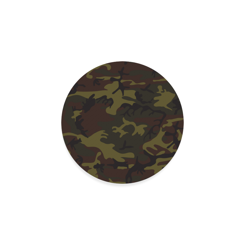 Camo Green Brown Round Coaster