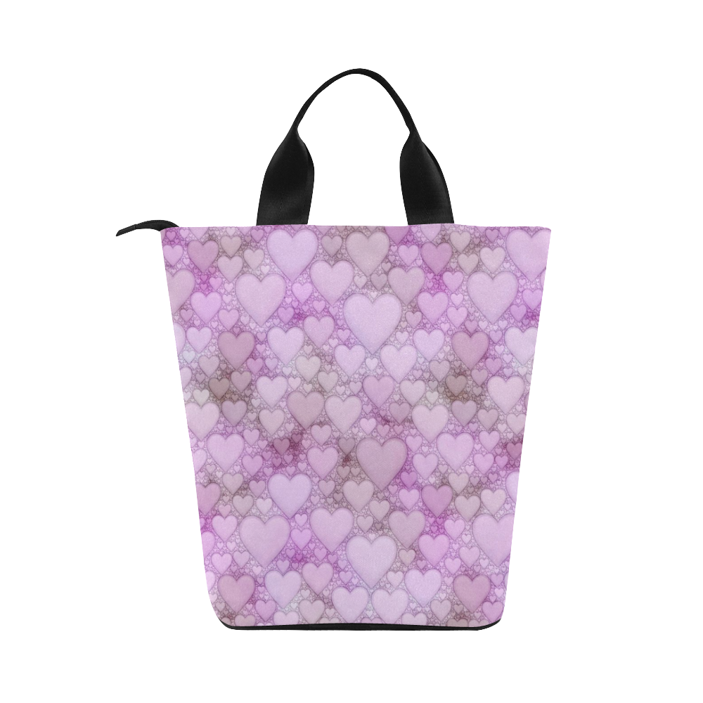 Hearts and Hearts B by JamColors Nylon Lunch Tote Bag (Model 1670)