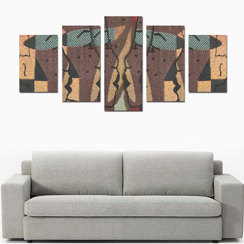 African tapestry art Canvas Print Sets D (No Frame)