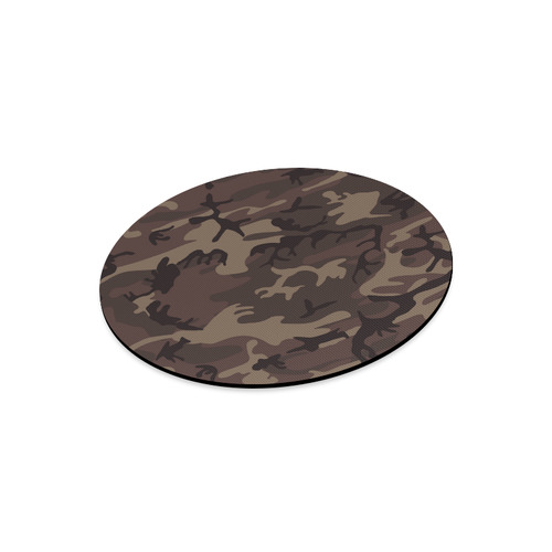 Camo Red Brown Round Mousepad