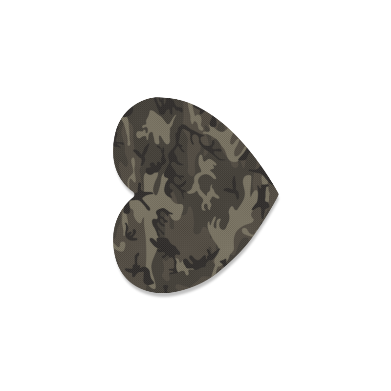 Camo Grey Heart Coaster