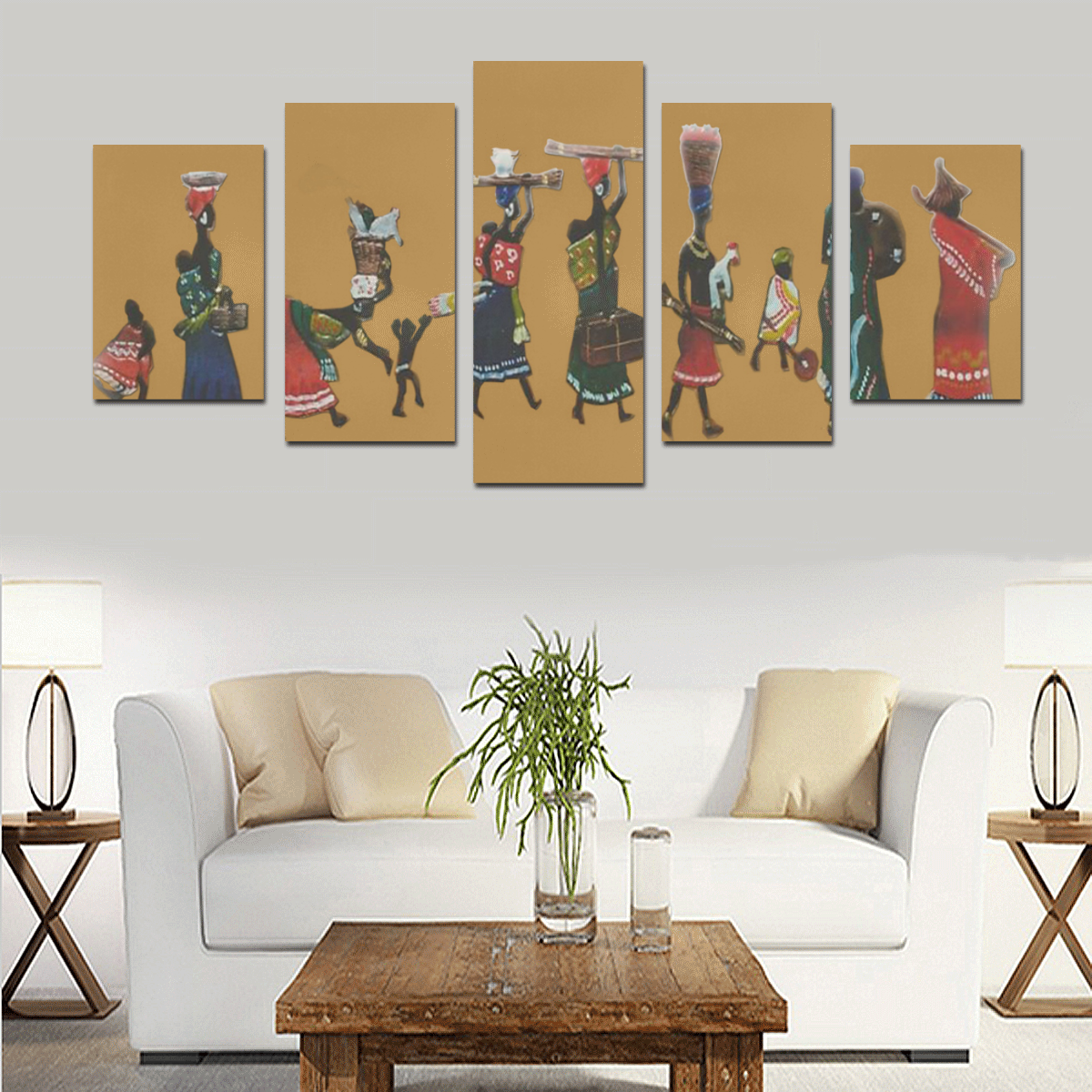 African procession Canvas Print Sets D (No Frame)