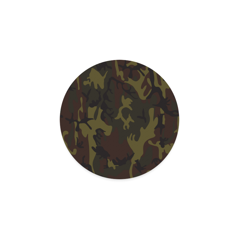 Camo Green Brown Round Coaster