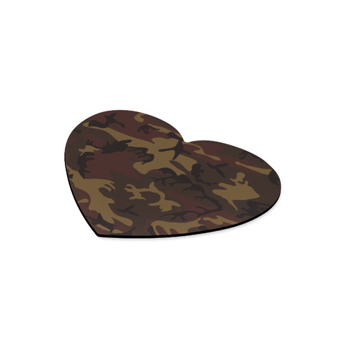 Camo Dark Brown Heart-shaped Mousepad