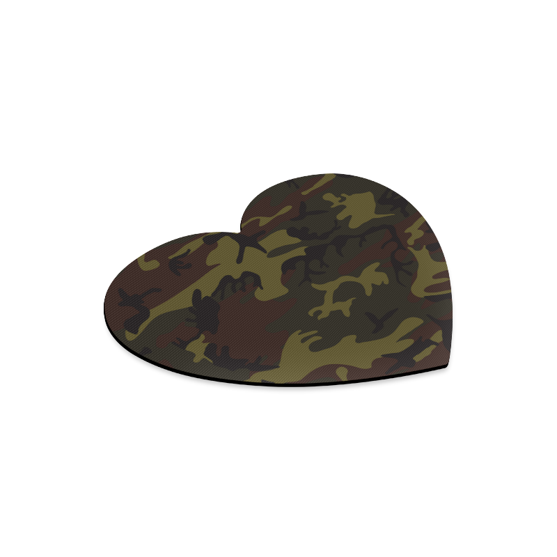 Camo Green Brown Heart-shaped Mousepad