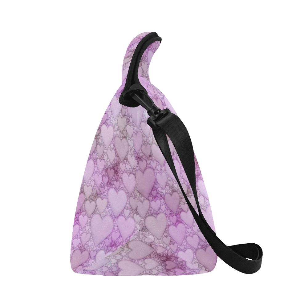Hearts and Hearts B by JamColors Neoprene Lunch Bag/Large (Model 1669)