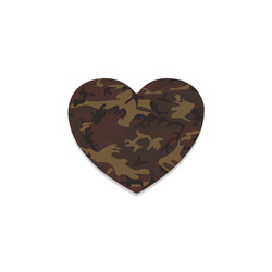 Camo Dark Brown Heart Coaster