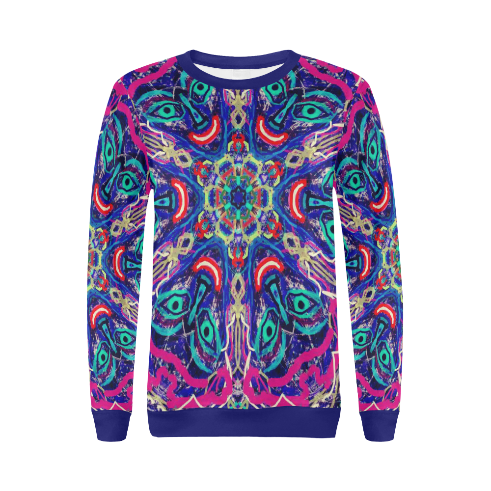 Thleudron Rancher All Over Print Crewneck Sweatshirt for Women (Model H18)