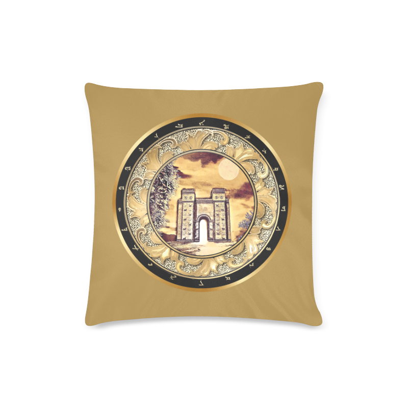 Ishtar Gate Square Pillow Custom Zippered Pillow Case 16"x16"(Twin Sides)