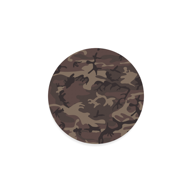 Camo Red Brown Round Coaster