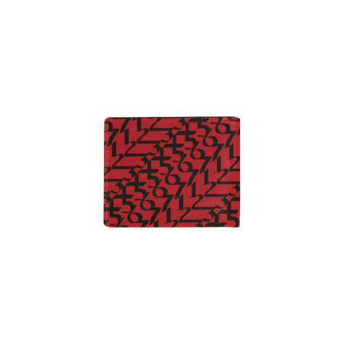 NUMBERS Collection Men 1234567 Red/Black Mini Bifold Wallet (Model 1674)