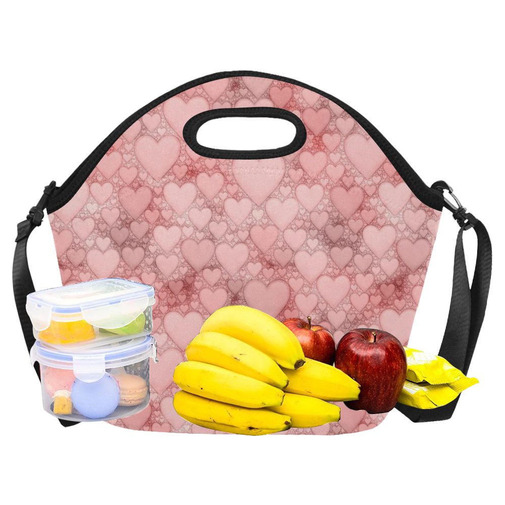 Hearts and Hearts, by JamColors Neoprene Lunch Bag/Large (Model 1669)