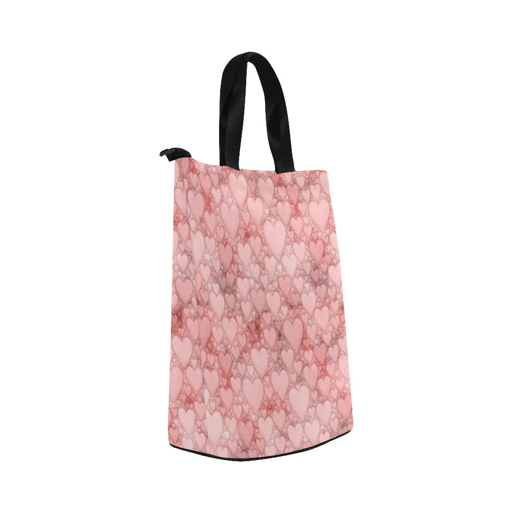 Hearts and Hearts, by JamColors Nylon Lunch Tote Bag (Model 1670)
