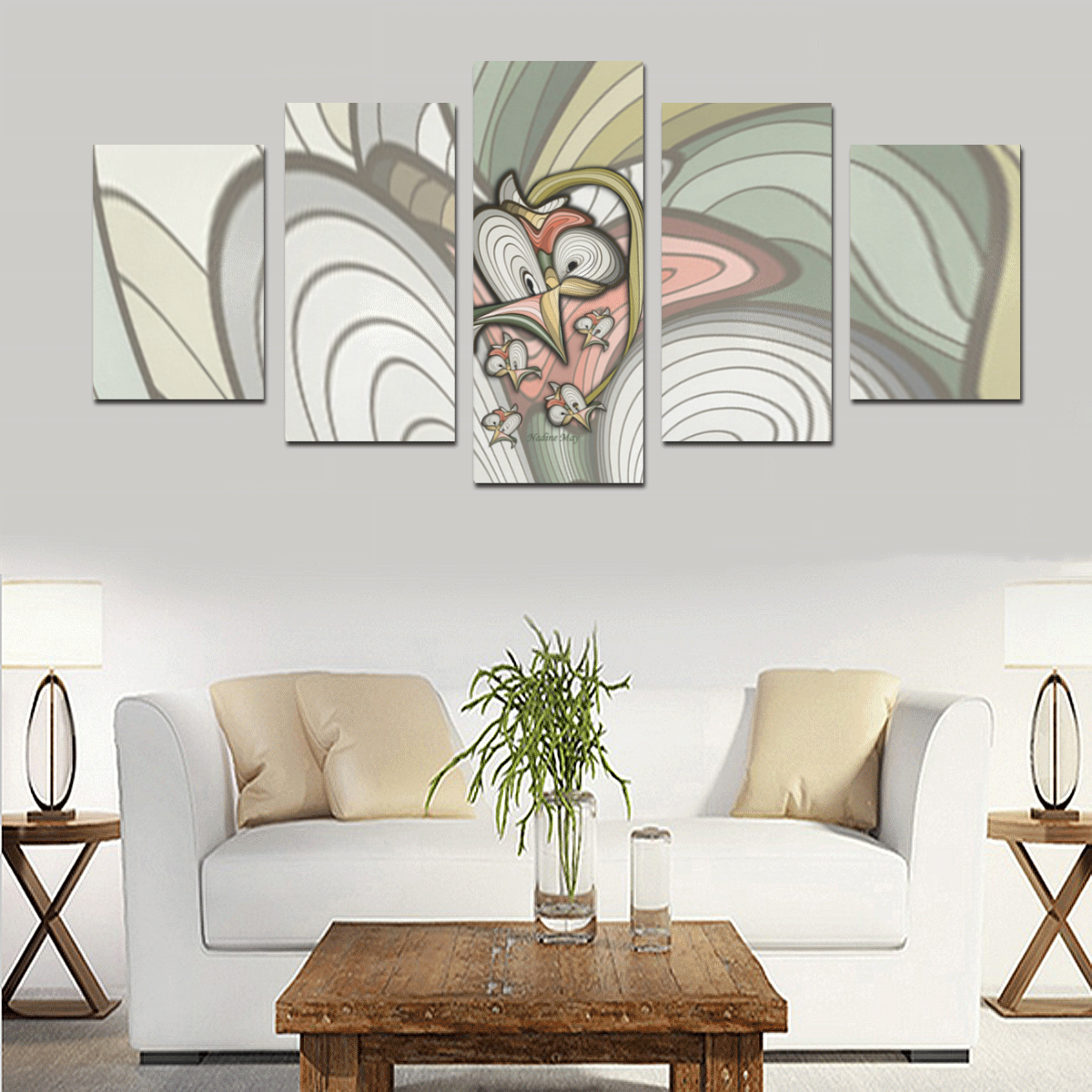 absract flowers Canvas Print Sets D (No Frame)