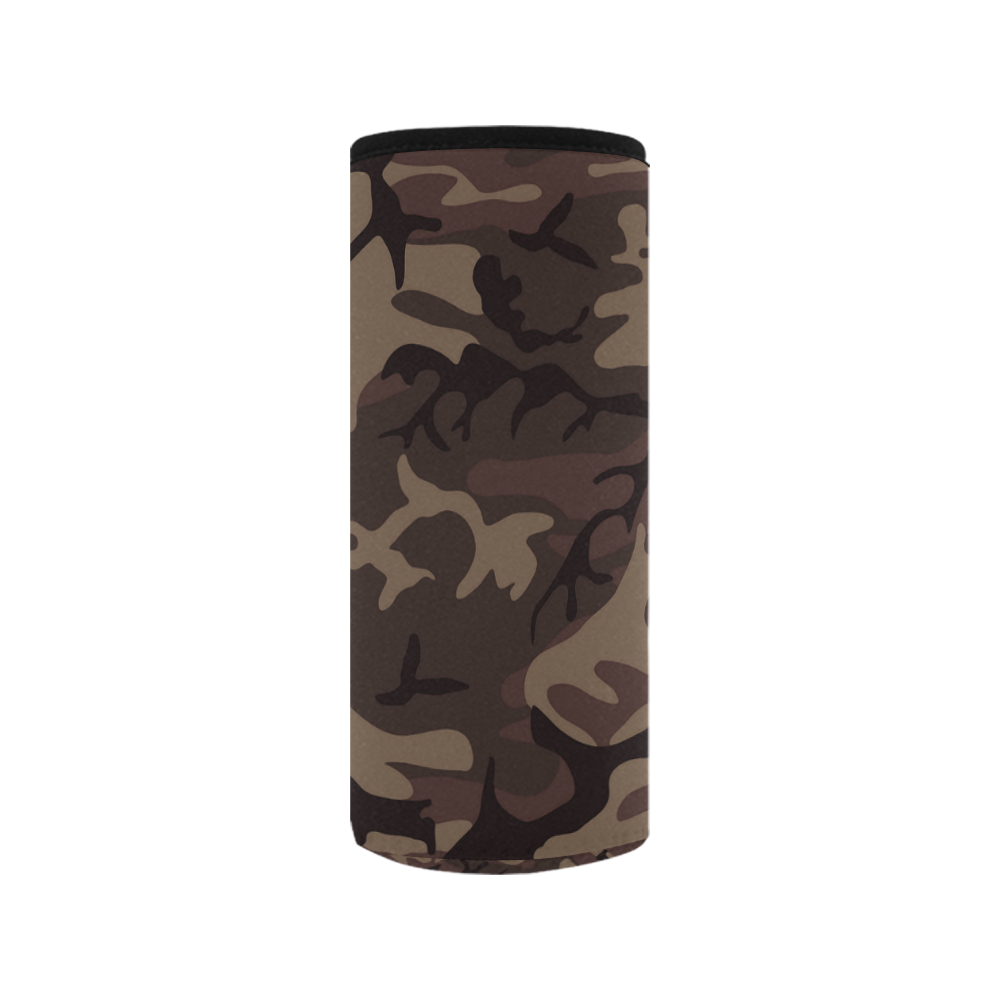 Camo Red Brown Neoprene Water Bottle Pouch/Medium