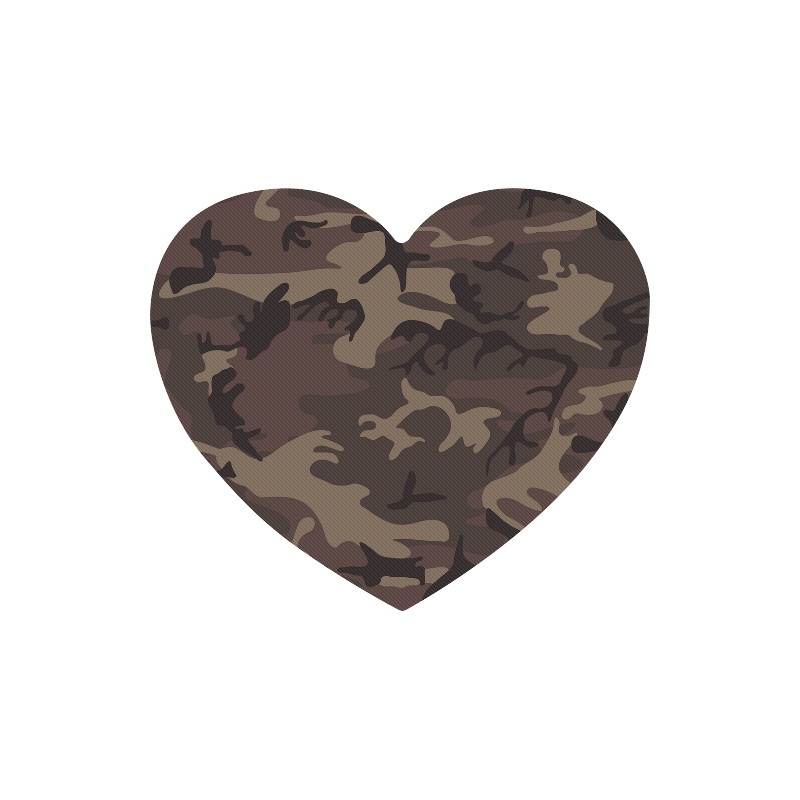 Camo Red Brown Heart-shaped Mousepad