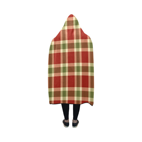 Red And Green Plaid Hooded Blanket 50''x40''
