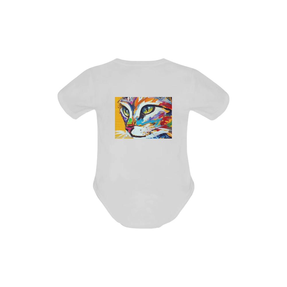 Onesy Cat Baby Powder Organic Short Sleeve One Piece (Model T28)