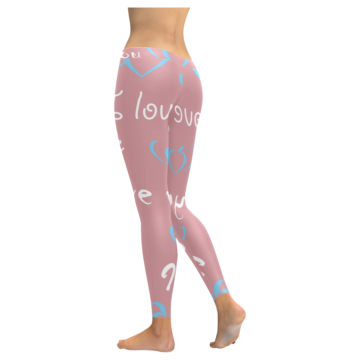 love you Women's Low Rise Leggings (Invisible Stitch) (Model L05)