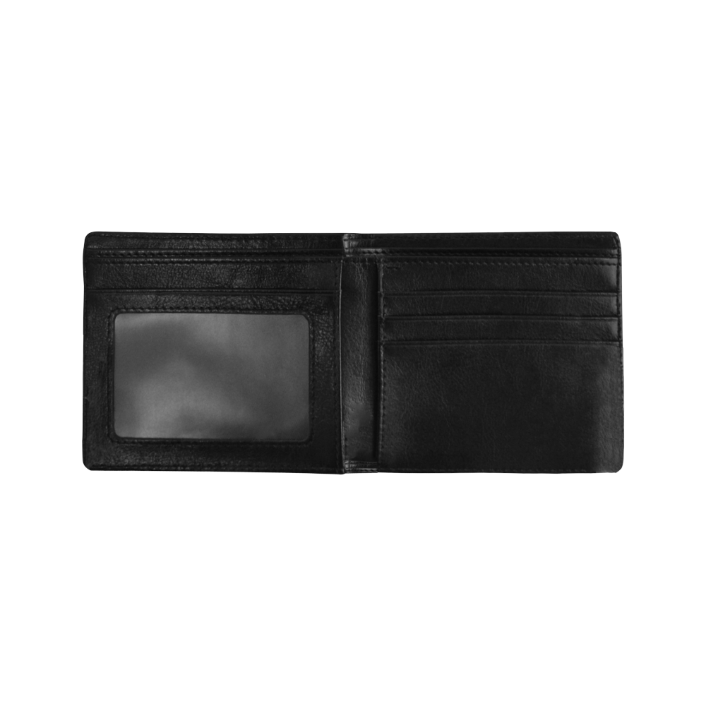 NUMBERS Collection 1234567 Men Teal/Black Mini Bifold Wallet (Model 1674)