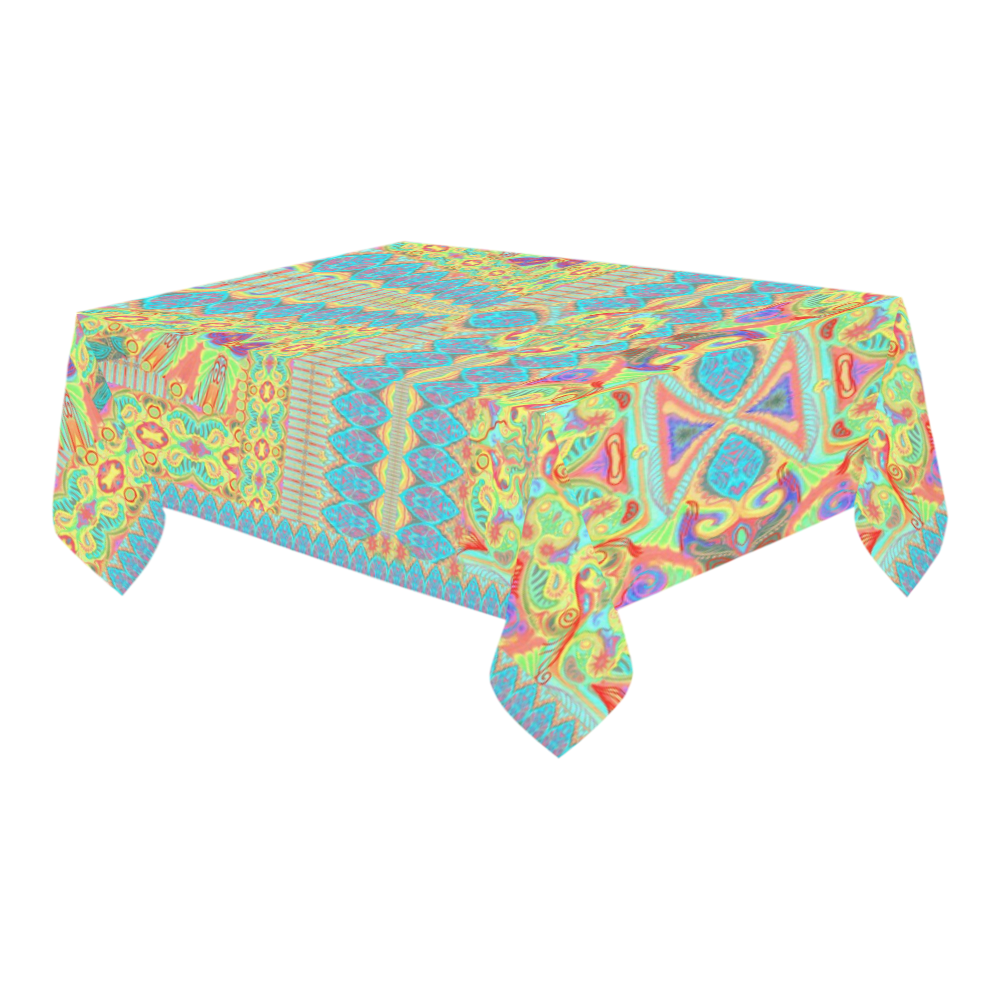 hippies 70-2 Cotton Linen Tablecloth 60" x 90"