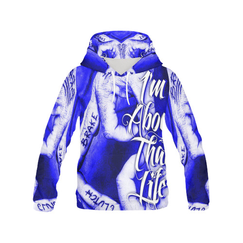 Life Blue All Over All Over Print Hoodie for Men (USA Size) (Model H13)